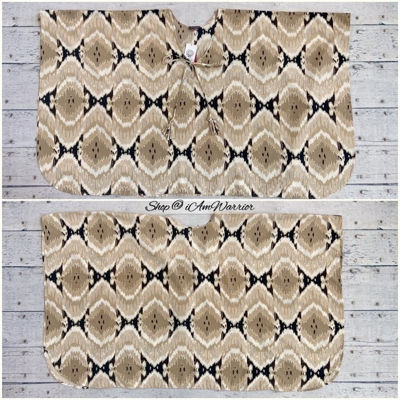 Vince Camuto NWT batik poncho tassel tie top *shop@iamwarrior - Picture 4 of 9